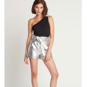 Silver Faux Leather Shorts - size 10 by Choosy